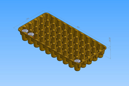 CAD drawing for a sprinkler head tray